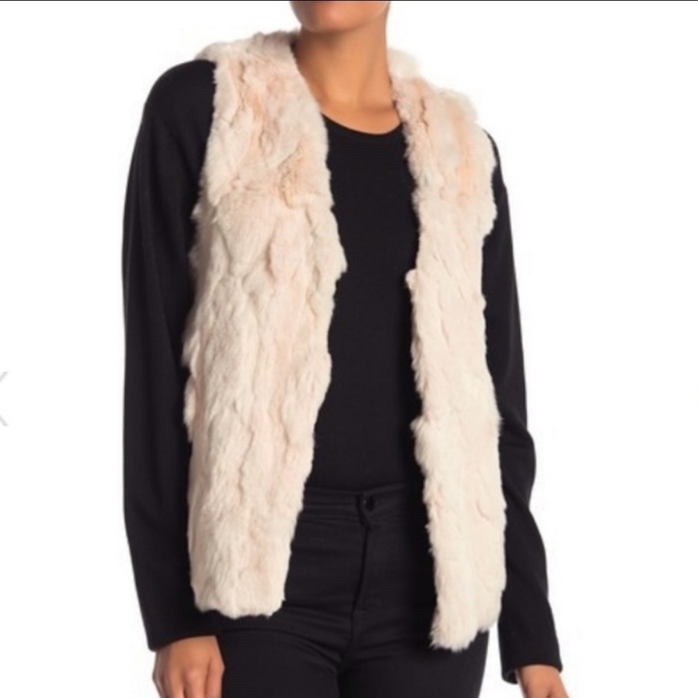 Bagatelle genuine dyed rabbit fur vest